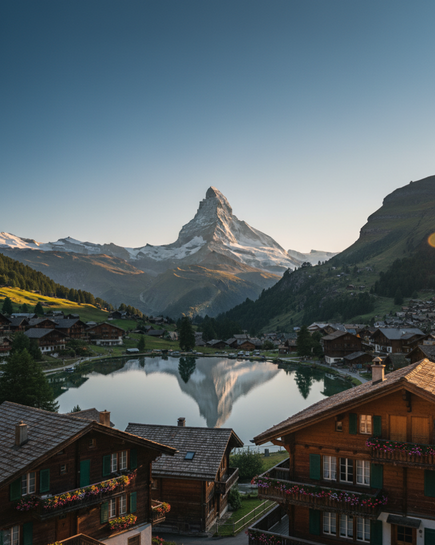 Matterhorn'un eteklerinde yer alan İsviçre dağ köyü.